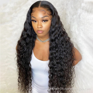 180% Density Long Deep Wave Wig Pre Plucked Transparent Hd Lace Front Wigs Remy Virgin Human Hair 13X6 Lace Frontal Wigs